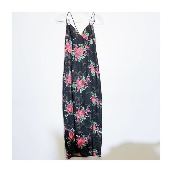 Michael Costello x Revolve Savannah Gown Black Embroidered Dress SZ S MINT - Picture 1 of 10